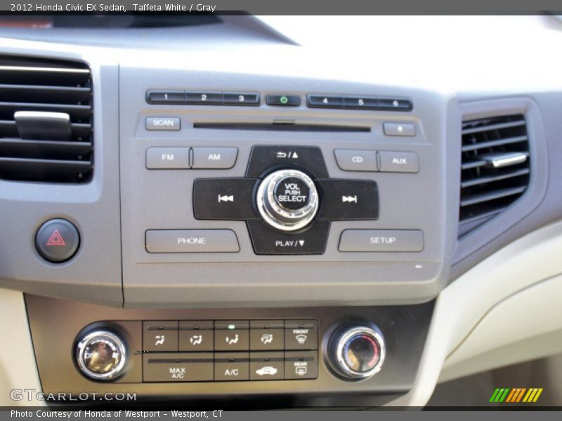 Taffeta White / Gray 2012 Honda Civic EX Sedan