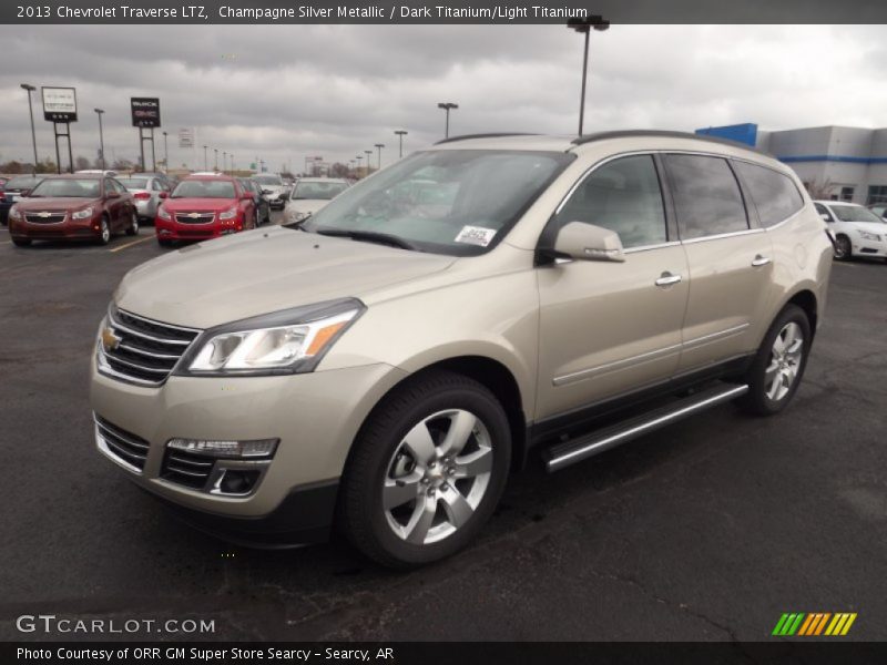 Champagne Silver Metallic / Dark Titanium/Light Titanium 2013 Chevrolet Traverse LTZ