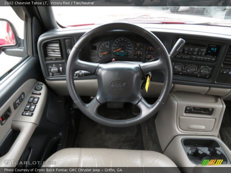 Victory Red / Tan/Neutral 2002 Chevrolet Tahoe LT