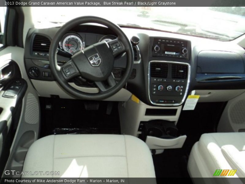 Blue Streak Pearl / Black/Light Graystone 2013 Dodge Grand Caravan American Value Package