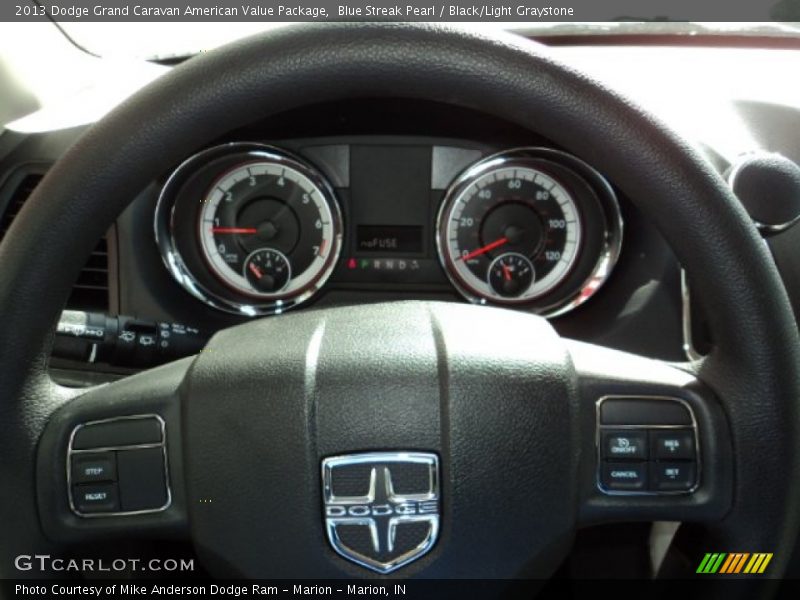 Blue Streak Pearl / Black/Light Graystone 2013 Dodge Grand Caravan American Value Package