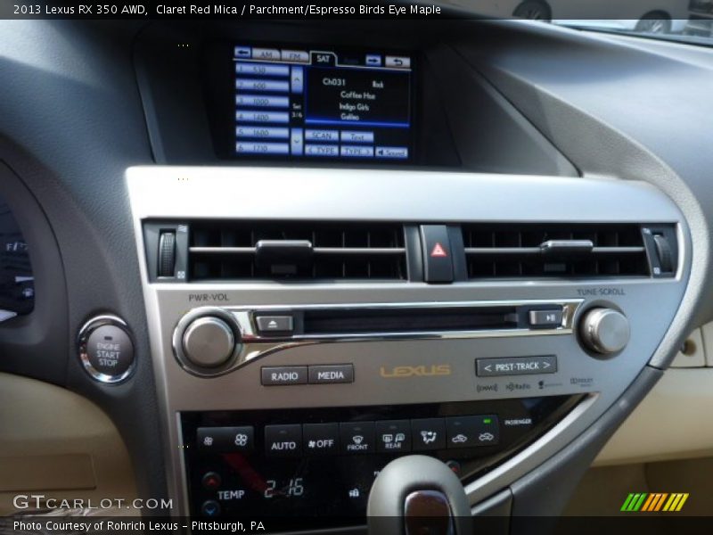 Claret Red Mica / Parchment/Espresso Birds Eye Maple 2013 Lexus RX 350 AWD