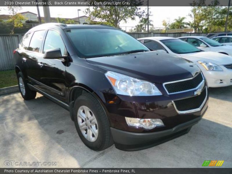 Black Granite Metallic / Dark Gray/Light Gray 2010 Chevrolet Traverse LS