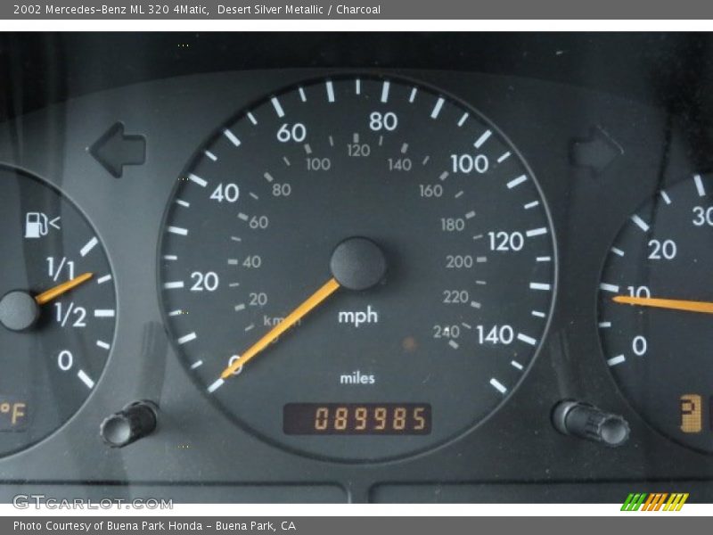 Desert Silver Metallic / Charcoal 2002 Mercedes-Benz ML 320 4Matic