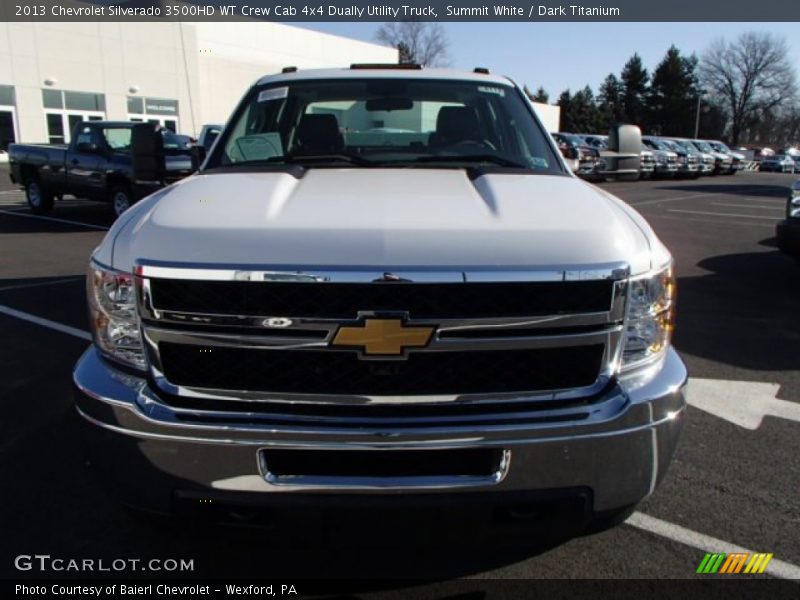 Summit White / Dark Titanium 2013 Chevrolet Silverado 3500HD WT Crew Cab 4x4 Dually Utility Truck