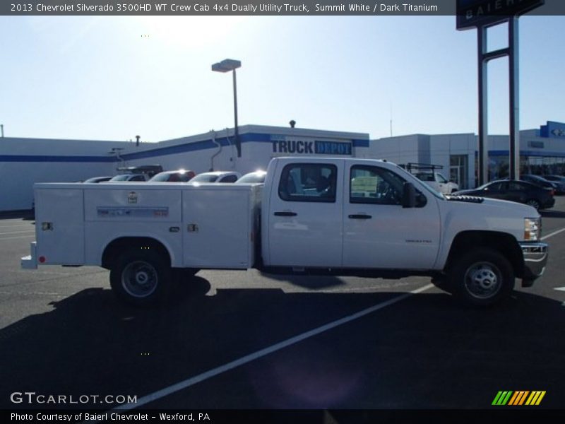 Summit White / Dark Titanium 2013 Chevrolet Silverado 3500HD WT Crew Cab 4x4 Dually Utility Truck