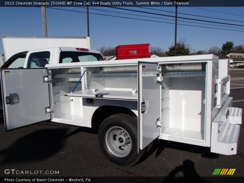 Summit White / Dark Titanium 2013 Chevrolet Silverado 3500HD WT Crew Cab 4x4 Dually Utility Truck