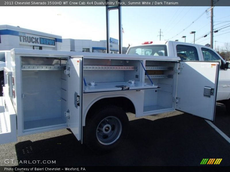 Summit White / Dark Titanium 2013 Chevrolet Silverado 3500HD WT Crew Cab 4x4 Dually Utility Truck