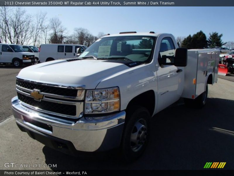 Summit White / Dark Titanium 2013 Chevrolet Silverado 3500HD WT Regular Cab 4x4 Utility Truck