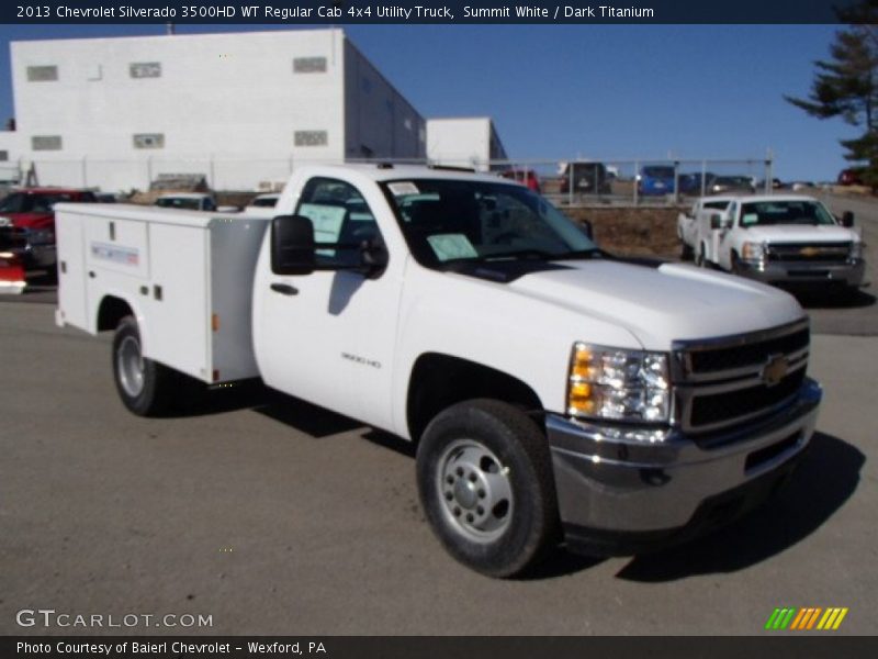 Summit White / Dark Titanium 2013 Chevrolet Silverado 3500HD WT Regular Cab 4x4 Utility Truck