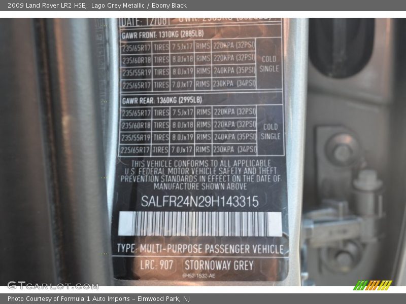 Lago Grey Metallic / Ebony Black 2009 Land Rover LR2 HSE