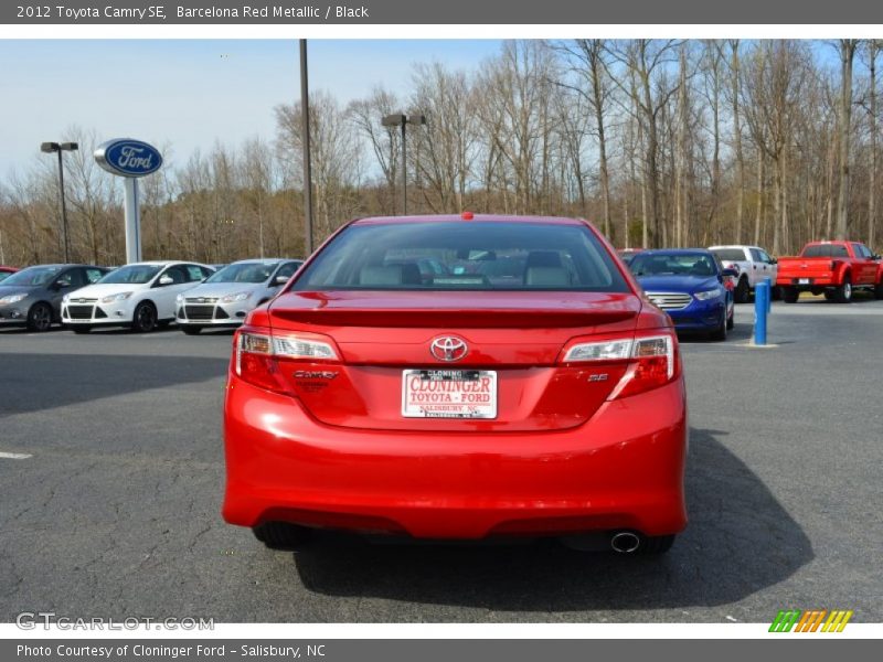 Barcelona Red Metallic / Black 2012 Toyota Camry SE