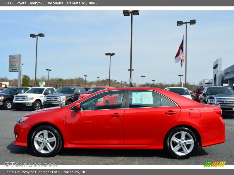 Barcelona Red Metallic / Black 2012 Toyota Camry SE