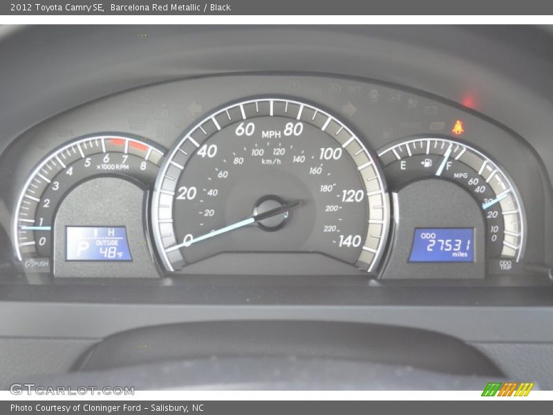 Barcelona Red Metallic / Black 2012 Toyota Camry SE