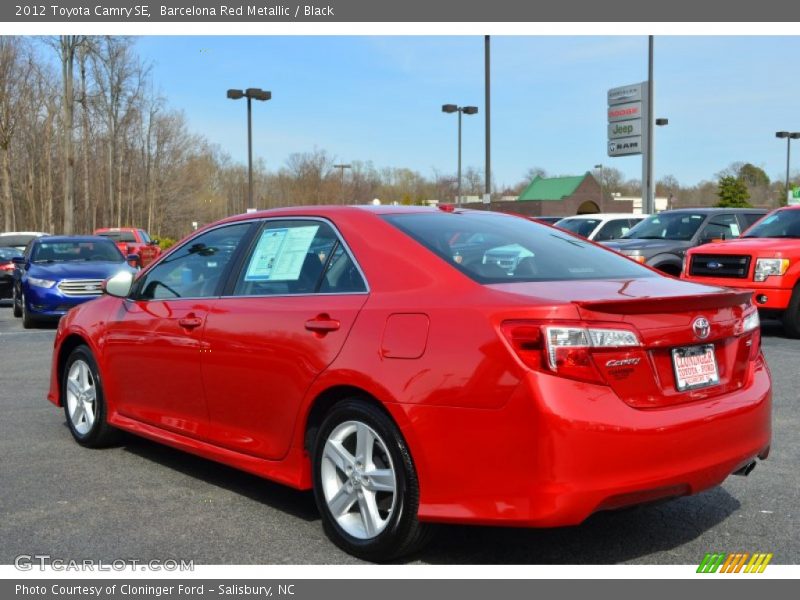Barcelona Red Metallic / Black 2012 Toyota Camry SE