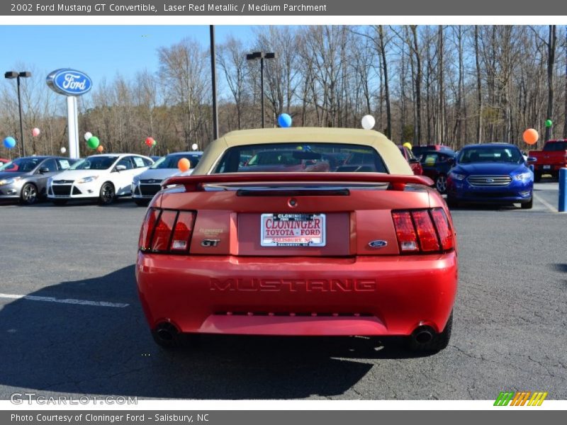 Laser Red Metallic / Medium Parchment 2002 Ford Mustang GT Convertible
