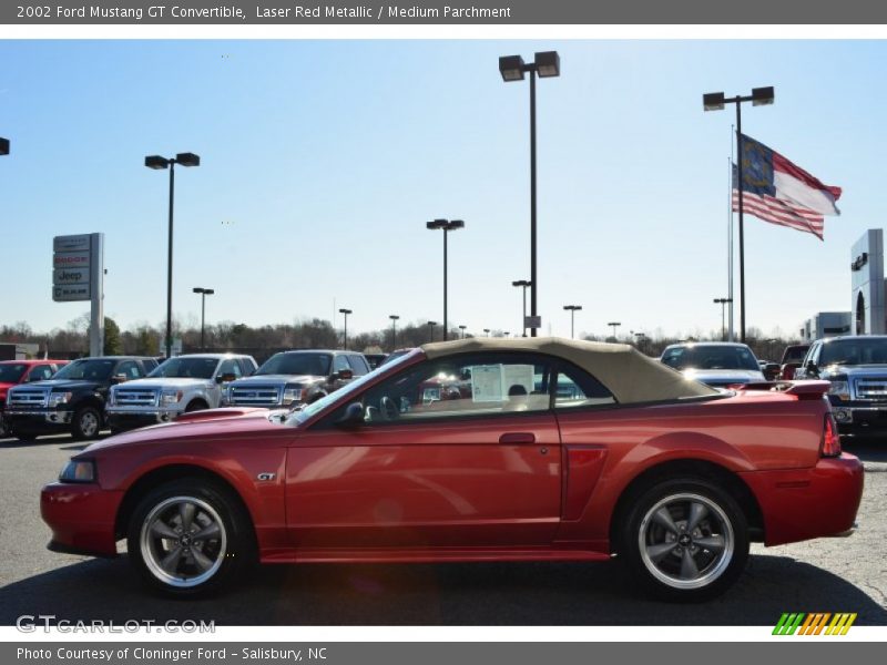 Laser Red Metallic / Medium Parchment 2002 Ford Mustang GT Convertible