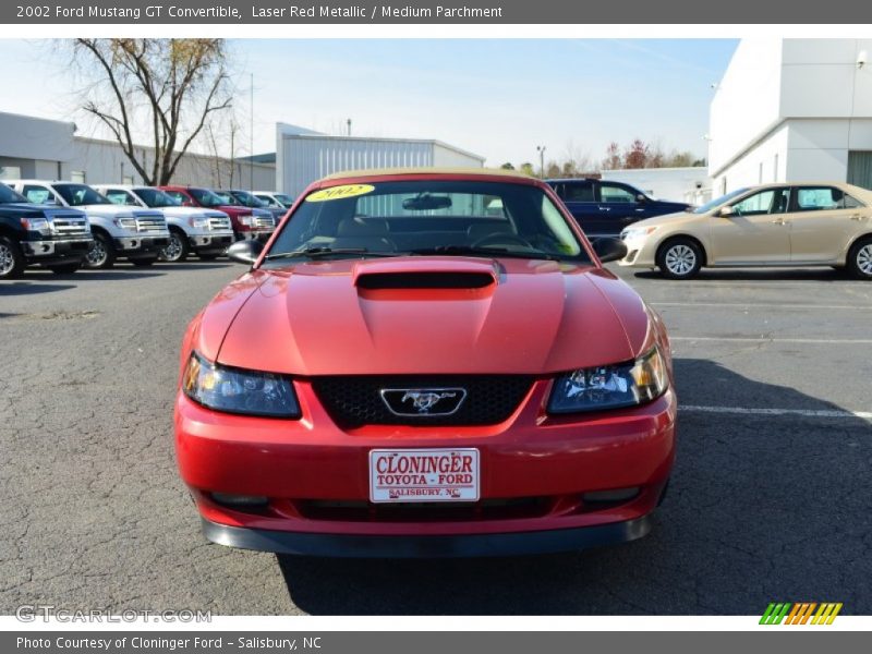 Laser Red Metallic / Medium Parchment 2002 Ford Mustang GT Convertible