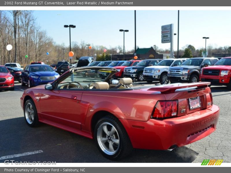 Laser Red Metallic / Medium Parchment 2002 Ford Mustang GT Convertible