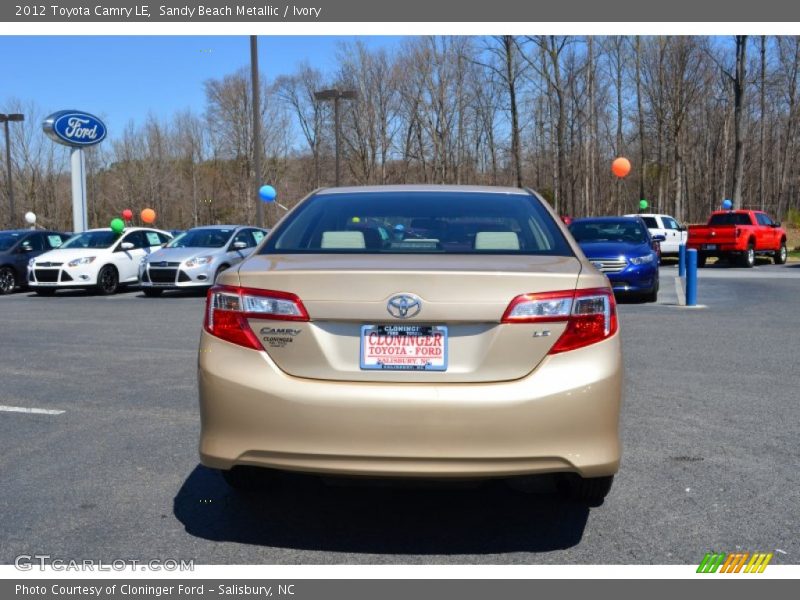 Sandy Beach Metallic / Ivory 2012 Toyota Camry LE