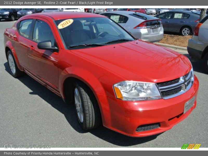 Redline 2-Coat Pearl / Black/Light Frost Beige 2012 Dodge Avenger SE