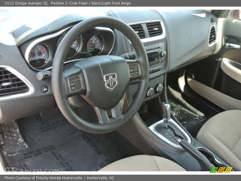 Redline 2-Coat Pearl / Black/Light Frost Beige 2012 Dodge Avenger SE