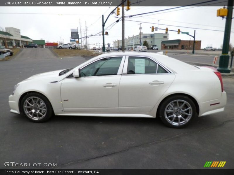 White Diamond Tri-Coat / Ebony 2009 Cadillac CTS -V Sedan