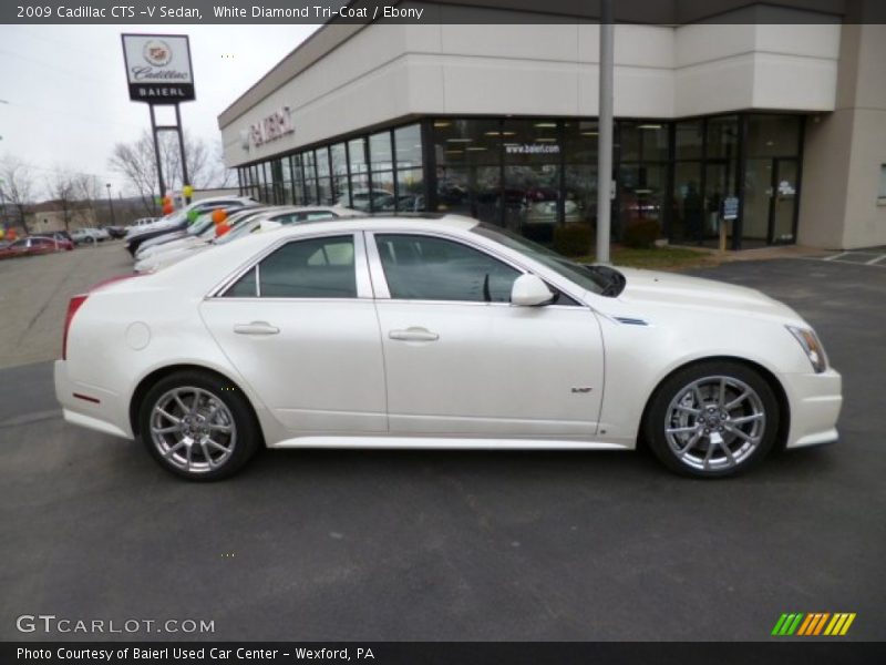 White Diamond Tri-Coat / Ebony 2009 Cadillac CTS -V Sedan