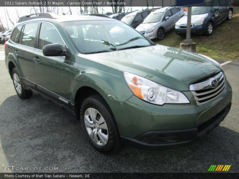 Cypress Green Pearl / Warm Ivory 2011 Subaru Outback 2.5i Wagon