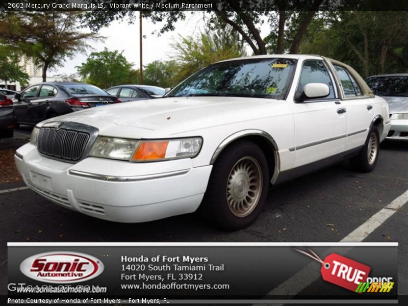 Vibrant White / Medium Parchment 2002 Mercury Grand Marquis LS