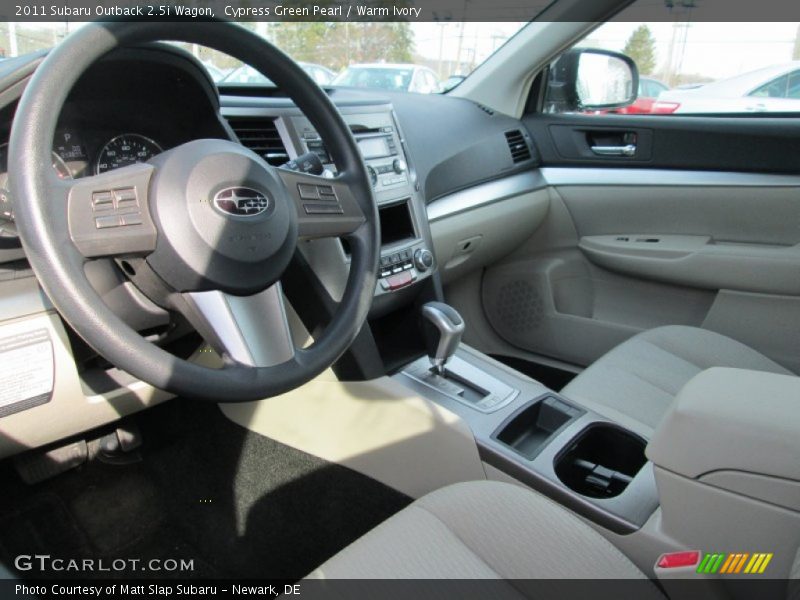 Cypress Green Pearl / Warm Ivory 2011 Subaru Outback 2.5i Wagon