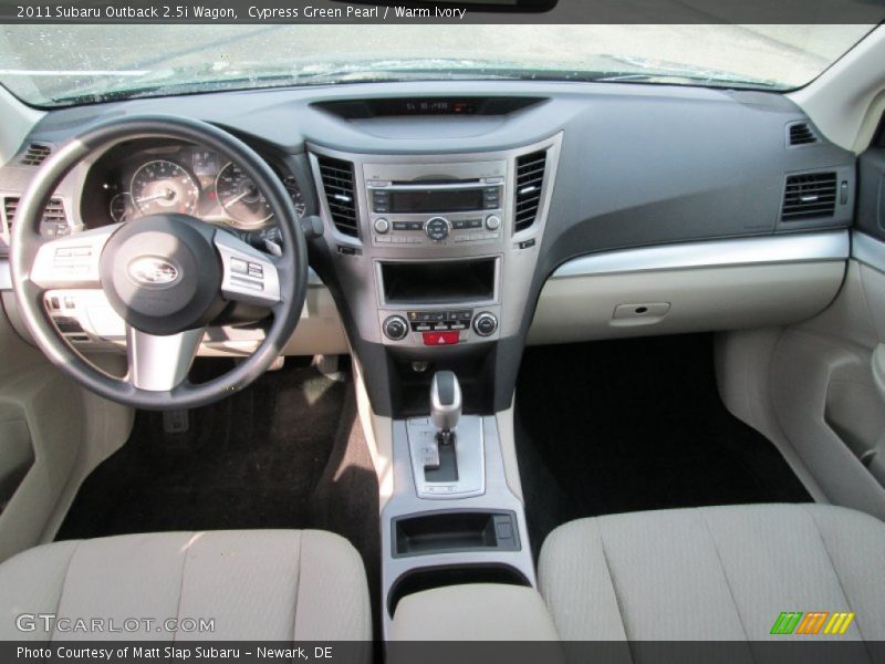 Cypress Green Pearl / Warm Ivory 2011 Subaru Outback 2.5i Wagon