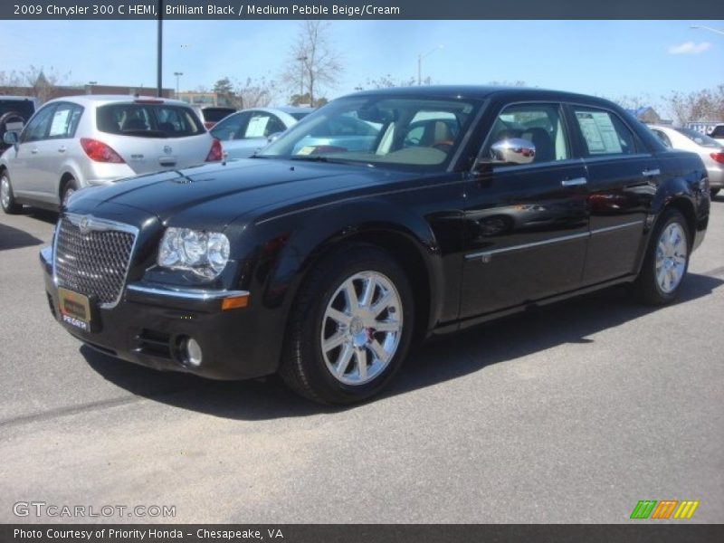 Brilliant Black / Medium Pebble Beige/Cream 2009 Chrysler 300 C HEMI