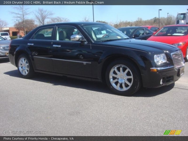 Brilliant Black / Medium Pebble Beige/Cream 2009 Chrysler 300 C HEMI