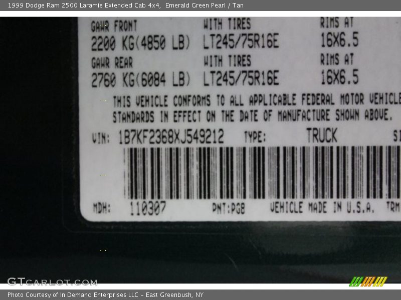 PG8 - 1999 Dodge Ram 2500 Laramie Extended Cab 4x4