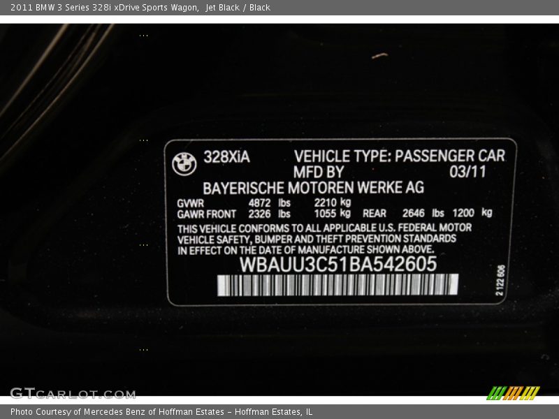 Jet Black / Black 2011 BMW 3 Series 328i xDrive Sports Wagon