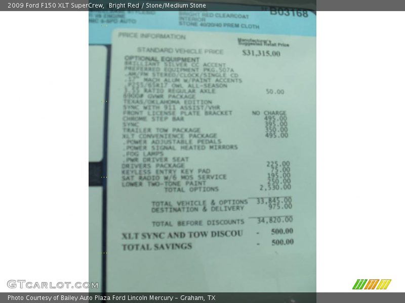 Bright Red / Stone/Medium Stone 2009 Ford F150 XLT SuperCrew