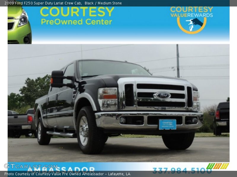 Black / Medium Stone 2009 Ford F250 Super Duty Lariat Crew Cab