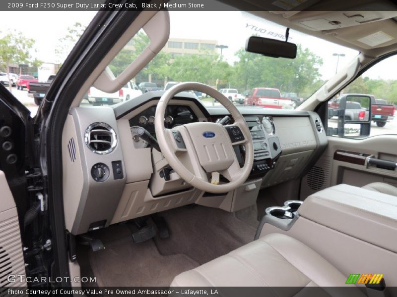 Black / Medium Stone 2009 Ford F250 Super Duty Lariat Crew Cab