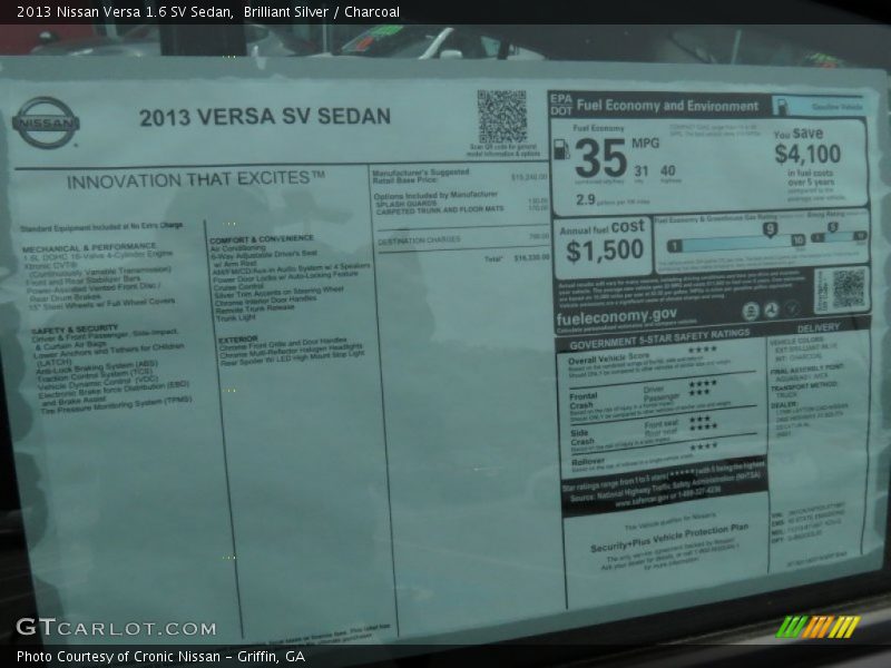 Brilliant Silver / Charcoal 2013 Nissan Versa 1.6 SV Sedan