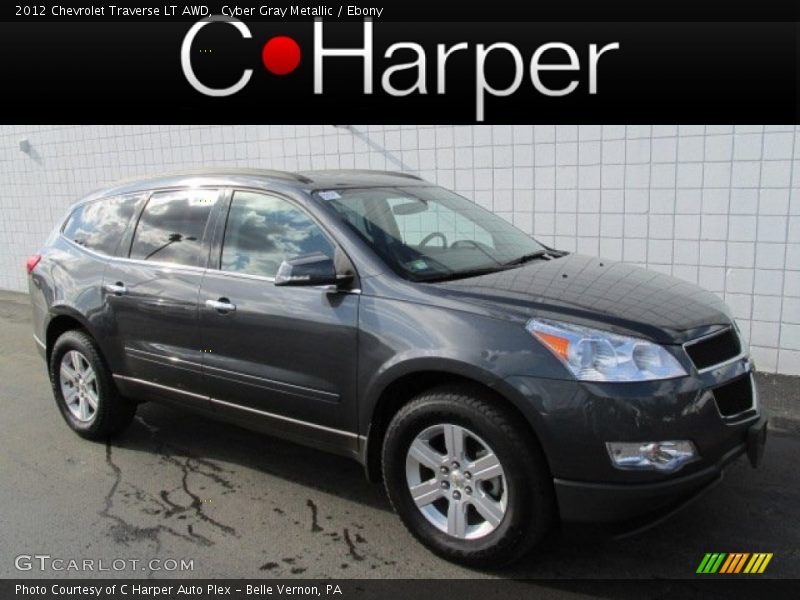 Cyber Gray Metallic / Ebony 2012 Chevrolet Traverse LT AWD