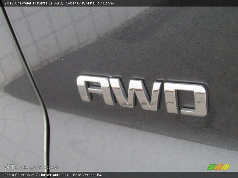 Cyber Gray Metallic / Ebony 2012 Chevrolet Traverse LT AWD