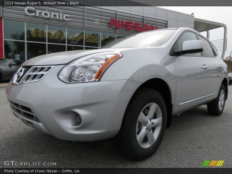 Brilliant Silver / Black 2013 Nissan Rogue S