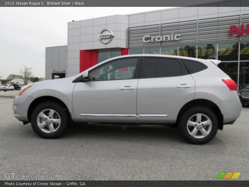 Brilliant Silver / Black 2013 Nissan Rogue S