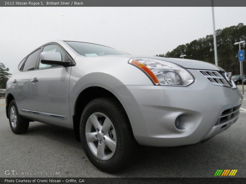 Brilliant Silver / Black 2013 Nissan Rogue S