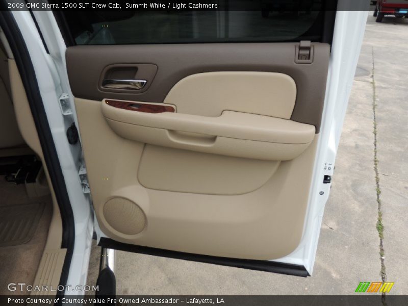 Summit White / Light Cashmere 2009 GMC Sierra 1500 SLT Crew Cab