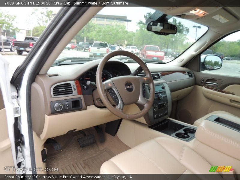 Summit White / Light Cashmere 2009 GMC Sierra 1500 SLT Crew Cab