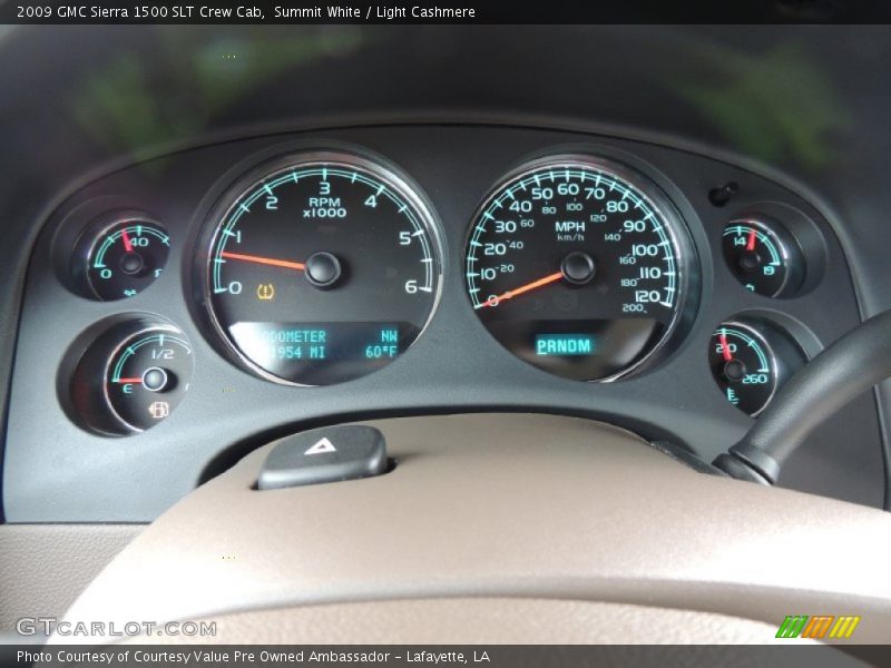 Summit White / Light Cashmere 2009 GMC Sierra 1500 SLT Crew Cab