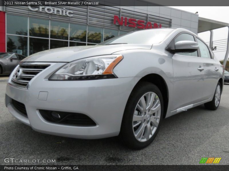 Brilliant Silver Metallic / Charcoal 2013 Nissan Sentra SL