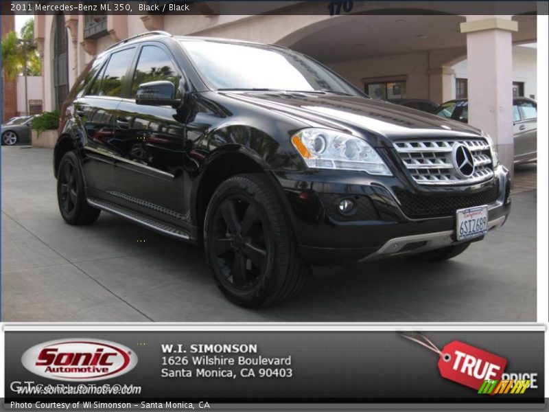 Black / Black 2011 Mercedes-Benz ML 350